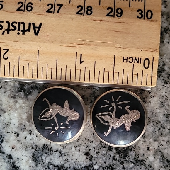 SIAM Sterling Clip-on Earrings Vintage - Picture 2 of 12